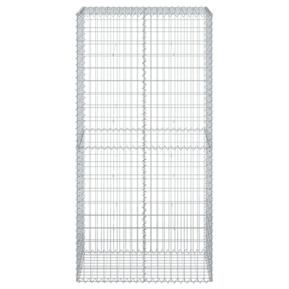 vidaXL Gabion Basket with Cover 100x50x200 cm Galvanised Iron
