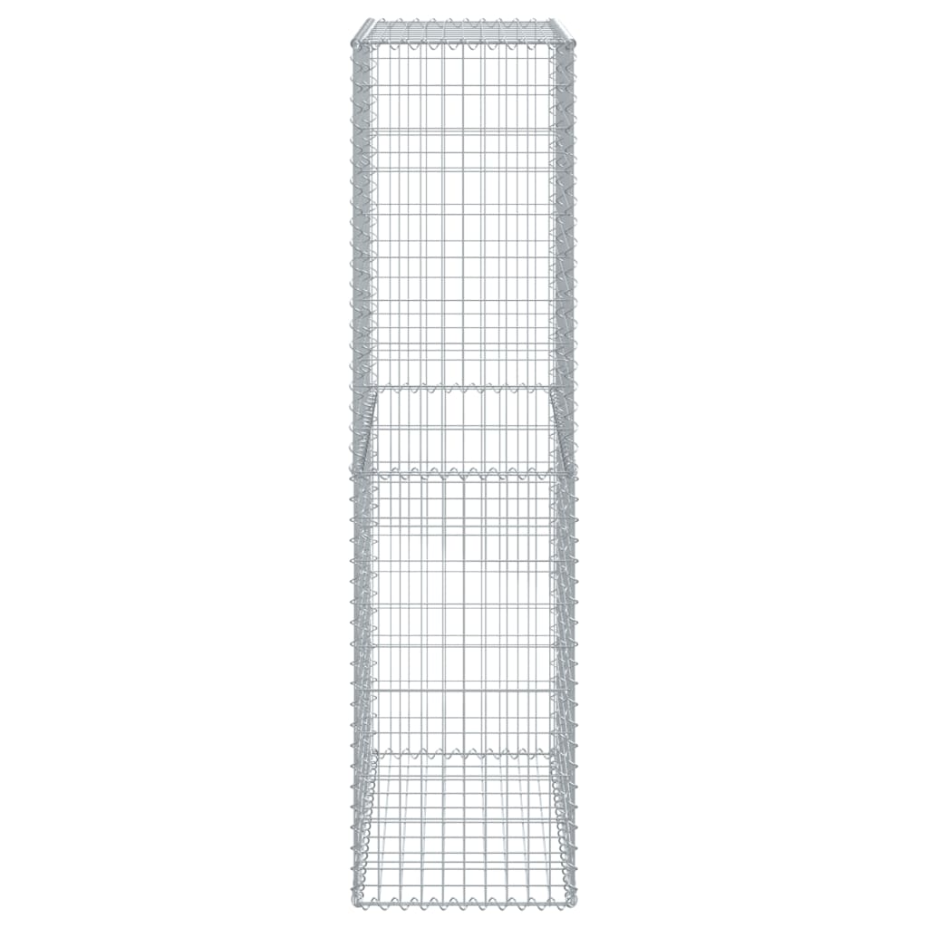 vidaXL Gabion Basket with Cover 100x50x200 cm Galvanised Iron