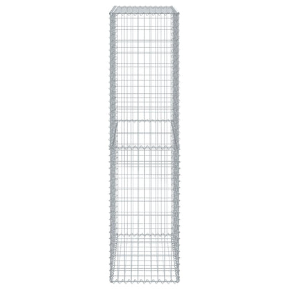vidaXL Gabion Basket with Cover 100x50x200 cm Galvanised Iron