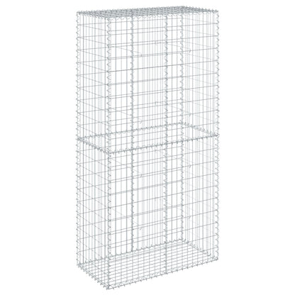 vidaXL Gabion Basket with Cover 100x50x200 cm Galvanised Iron
