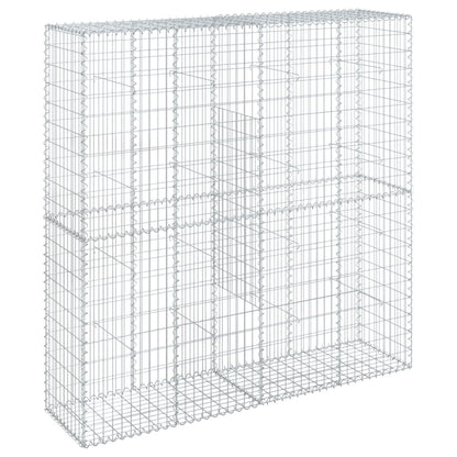 vidaXL Gabion Basket with Cover 200x50x200 cm Galvanised Iron