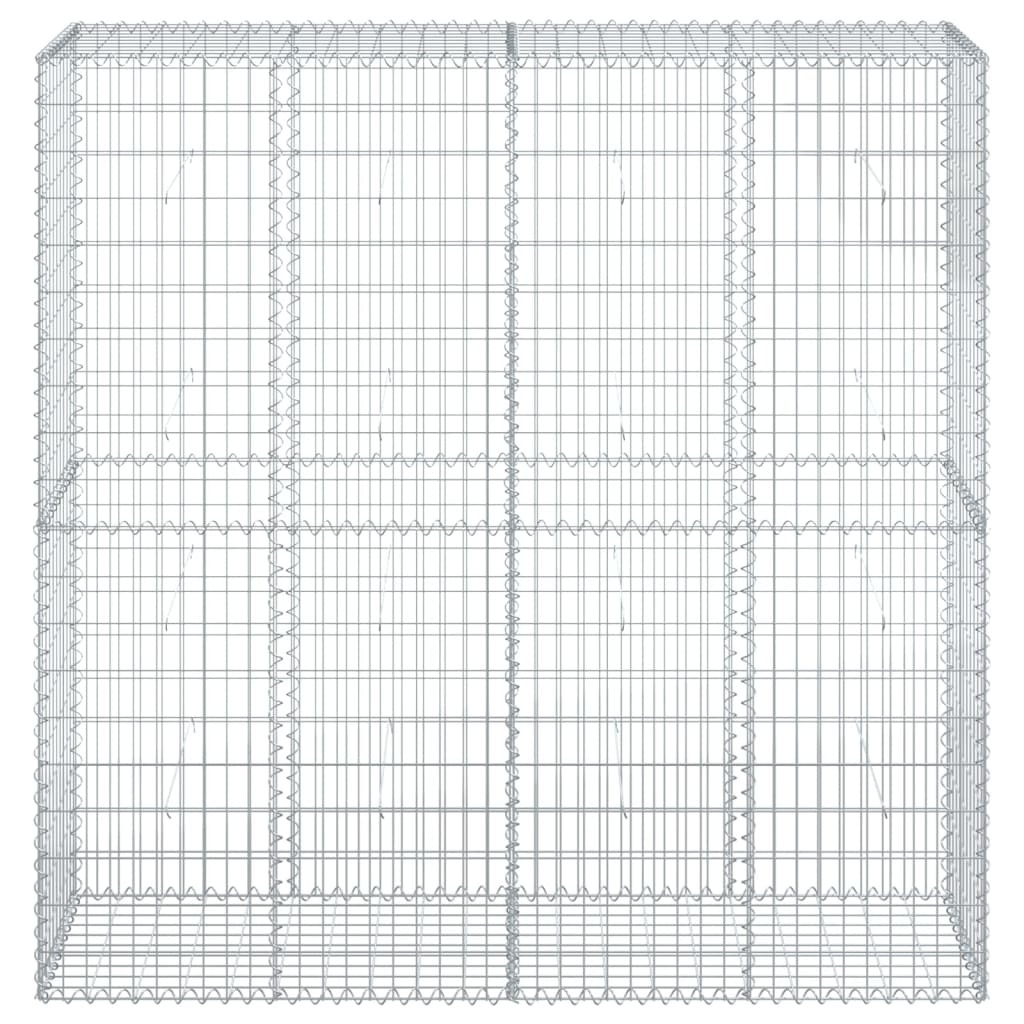 vidaXL Gabion Basket with Cover 200x50x200 cm Galvanised Iron