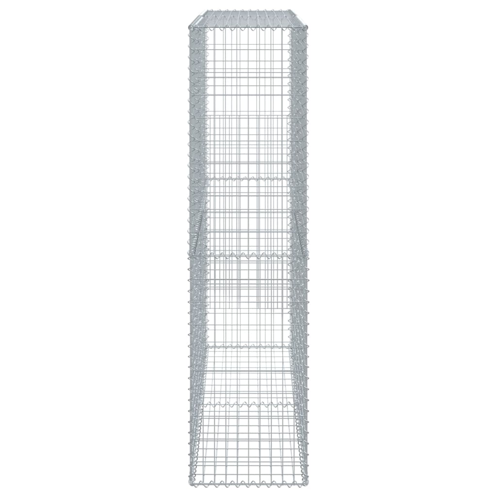 vidaXL Gabion Basket with Cover 200x50x200 cm Galvanised Iron