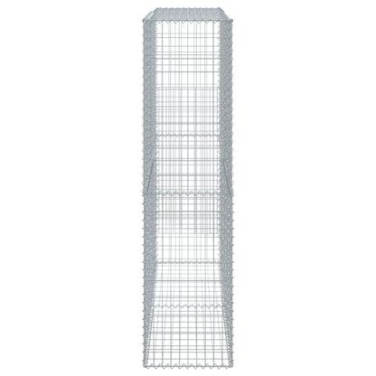 vidaXL Gabion Basket with Cover 200x50x200 cm Galvanised Iron