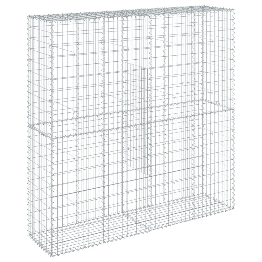 vidaXL Gabion Basket with Cover 200x50x200 cm Galvanised Iron