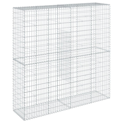 vidaXL Gabion Basket with Cover 200x50x200 cm Galvanised Iron