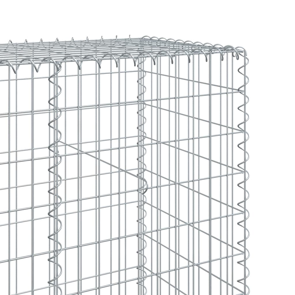 vidaXL Gabion Basket with Cover 200x50x200 cm Galvanised Iron