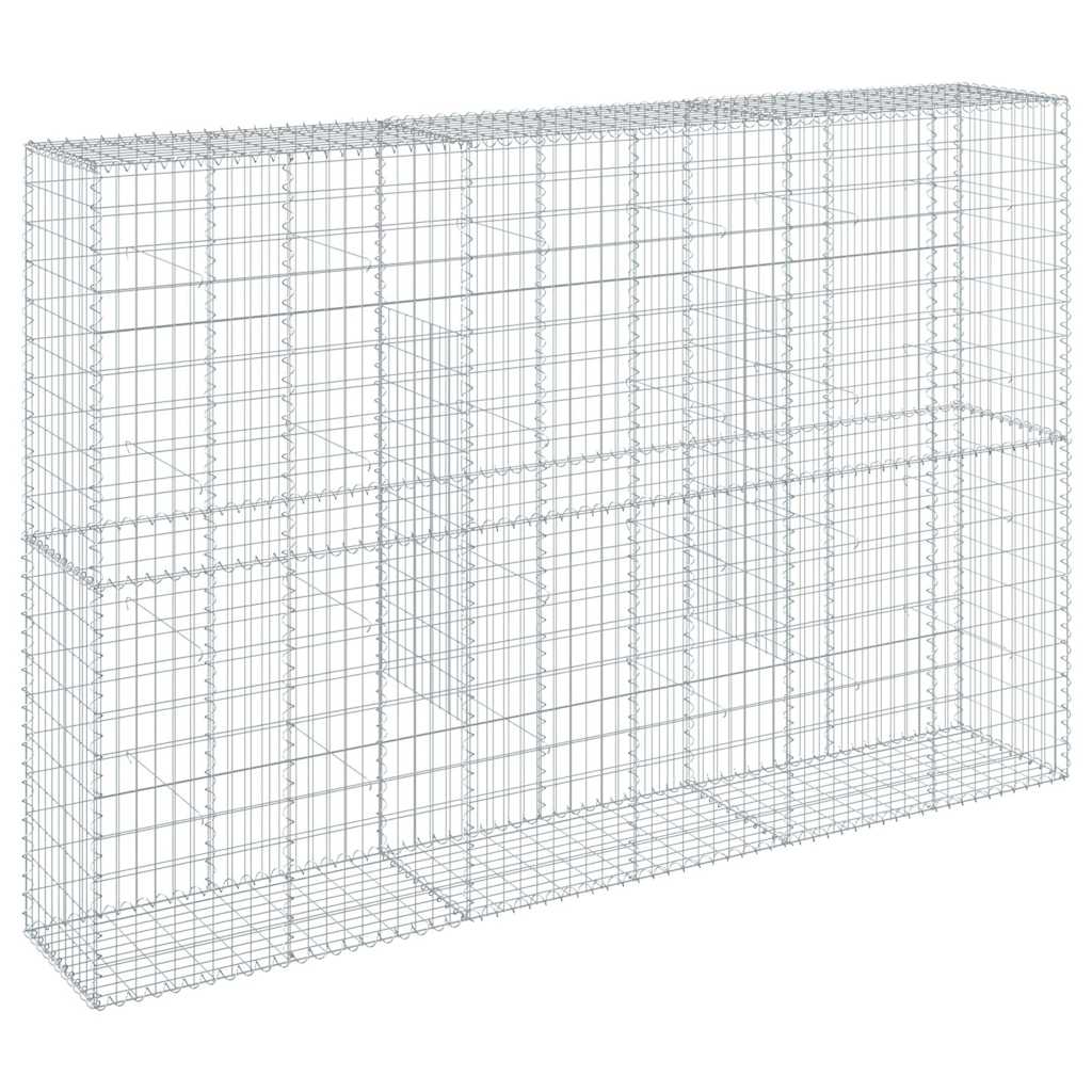 vidaXL Gabion Basket with Cover 300x50x200 cm Galvanised Iron