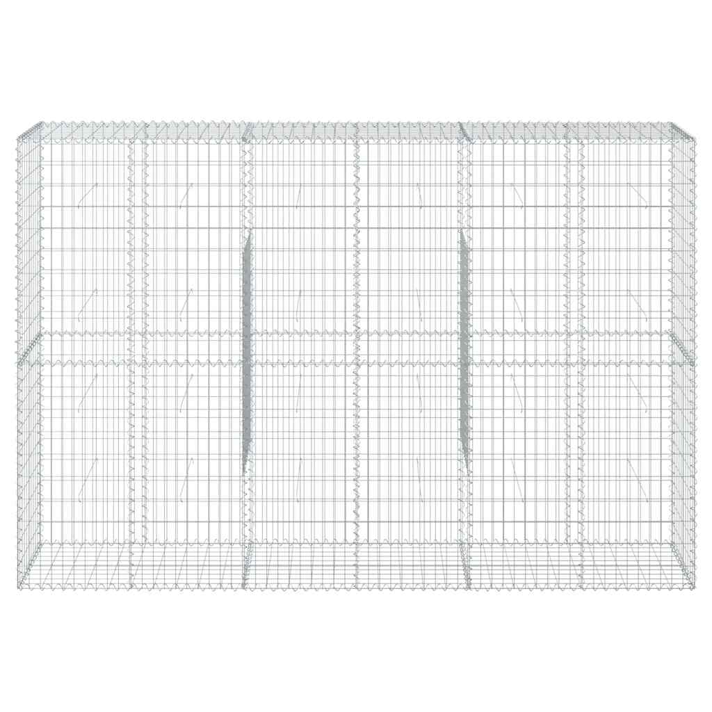 vidaXL Gabion Basket with Cover 300x50x200 cm Galvanised Iron