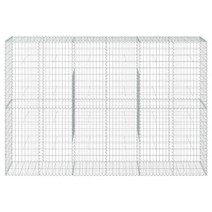 vidaXL Gabion Basket with Cover 300x50x200 cm Galvanised Iron