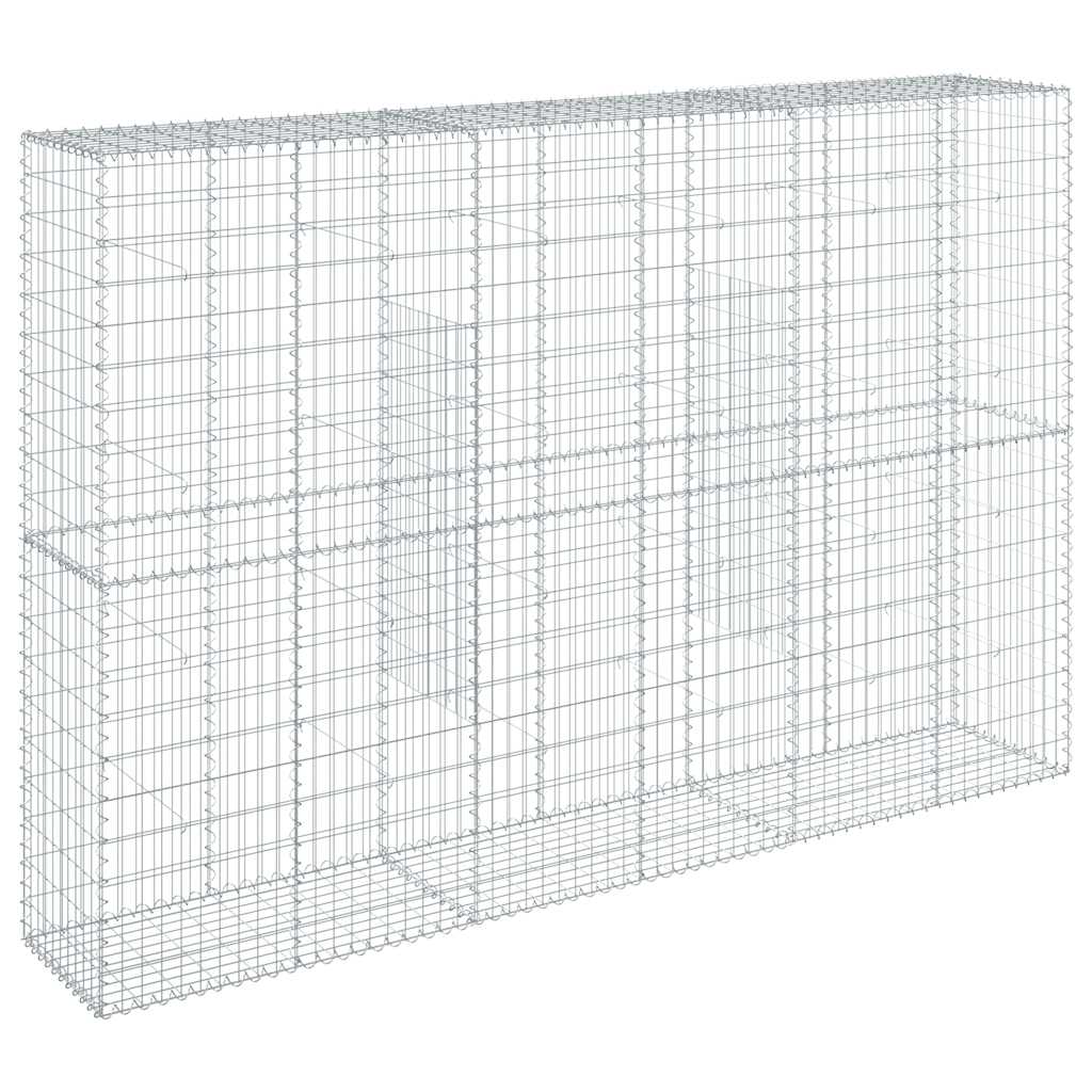 vidaXL Gabion Basket with Cover 300x50x200 cm Galvanised Iron