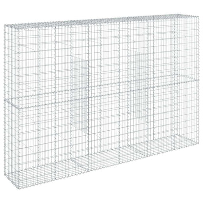 vidaXL Gabion Basket with Cover 300x50x200 cm Galvanised Iron