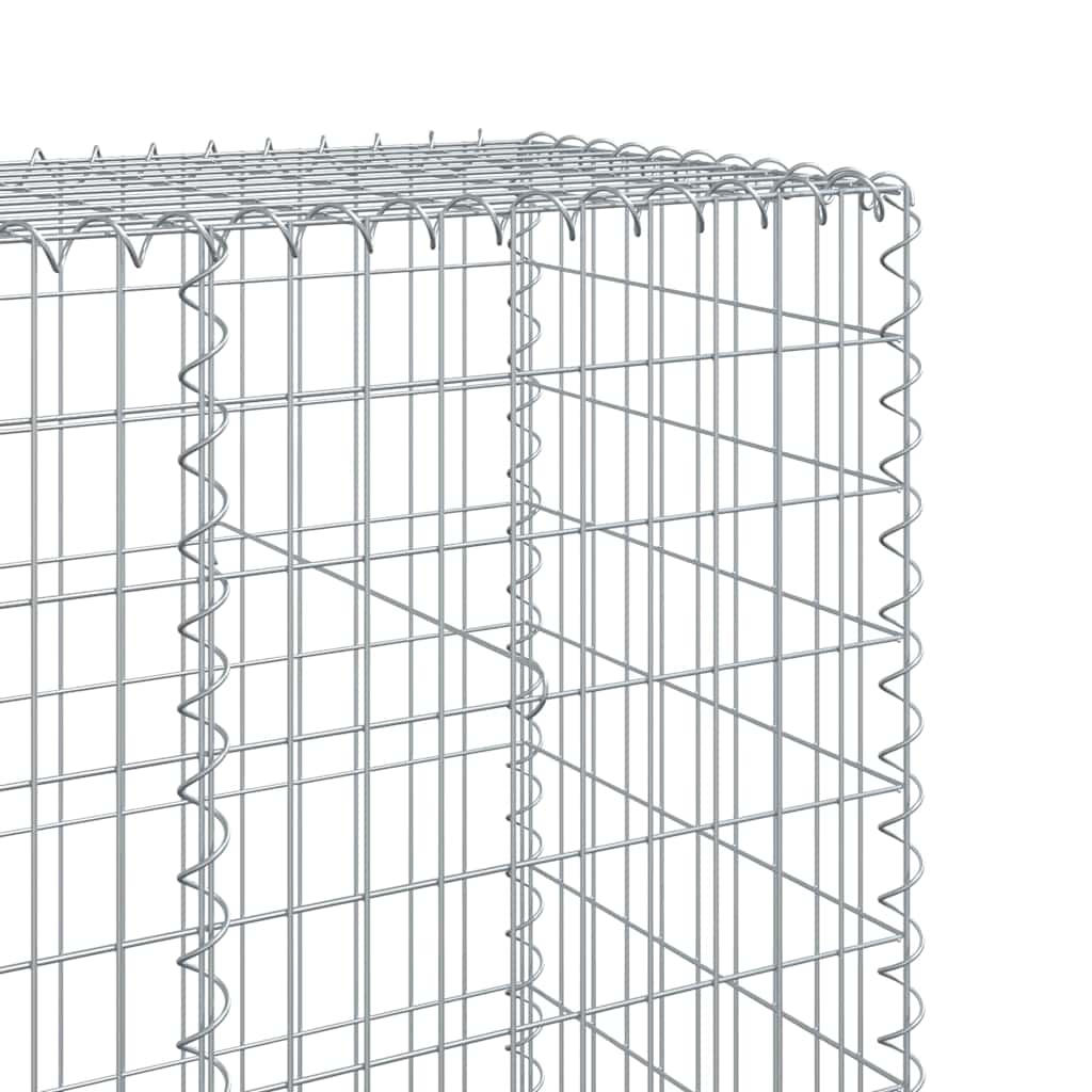 vidaXL Gabion Basket with Cover 300x50x200 cm Galvanised Iron