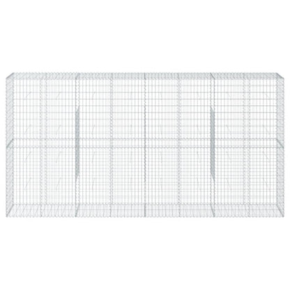 vidaXL Gabion Basket with Cover 400x50x200 cm Galvanised Iron