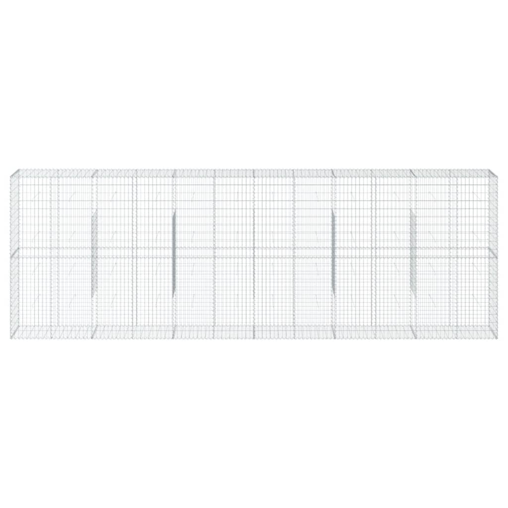 vidaXL Gabion Basket with Cover 600x50x200 cm Galvanised Iron