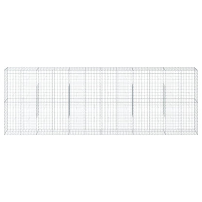 vidaXL Gabion Basket with Cover 600x50x200 cm Galvanised Iron