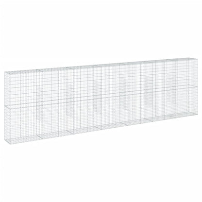 vidaXL Gabion Basket with Cover 700x50x200 cm Galvanised Iron