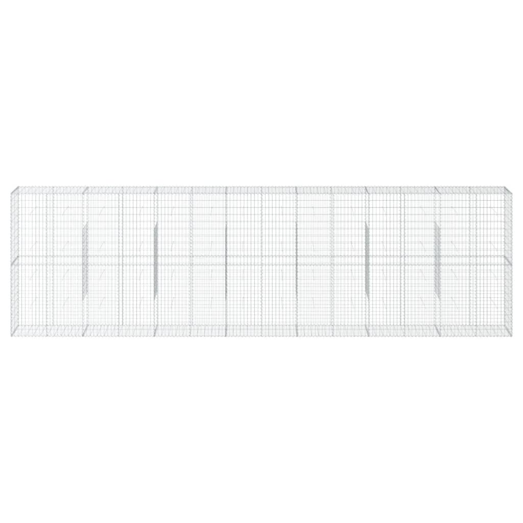 vidaXL Gabion Basket with Cover 700x50x200 cm Galvanised Iron
