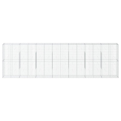 vidaXL Gabion Basket with Cover 700x50x200 cm Galvanised Iron