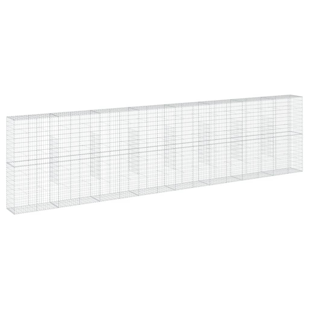 vidaXL Gabion Basket with Cover 800x50x200 cm Galvanised Iron
