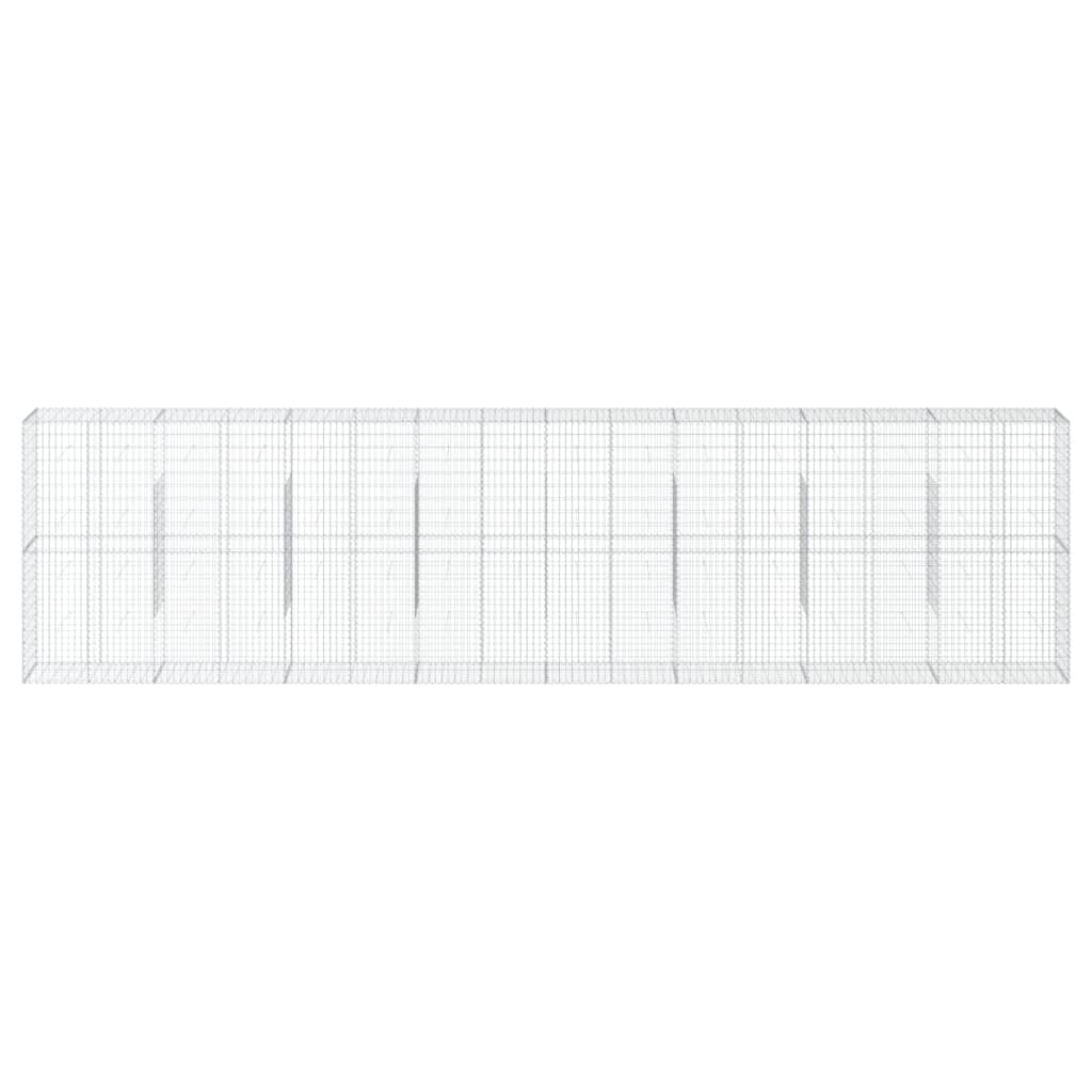vidaXL Gabion Basket with Cover 800x50x200 cm Galvanised Iron
