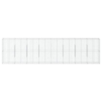 vidaXL Gabion Basket with Cover 800x50x200 cm Galvanised Iron