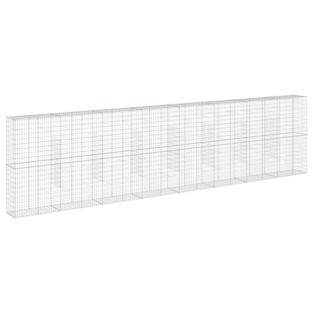 vidaXL Gabion Basket with Cover 800x50x200 cm Galvanised Iron