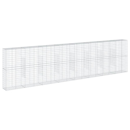 vidaXL Gabion Basket with Cover 800x50x200 cm Galvanised Iron