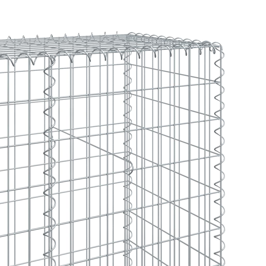 vidaXL Gabion Basket with Cover 800x50x200 cm Galvanised Iron