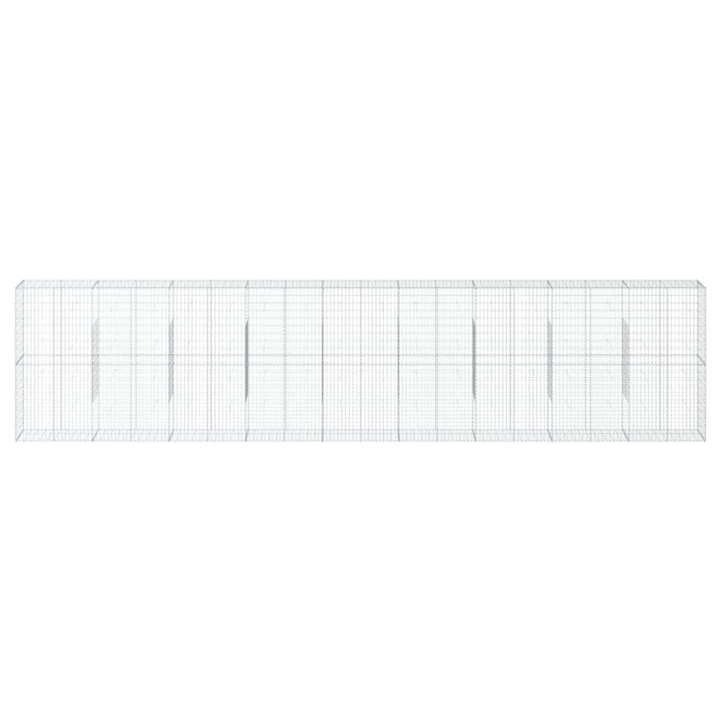 vidaXL Gabion Basket with Cover 900x50x200 cm Galvanised Iron