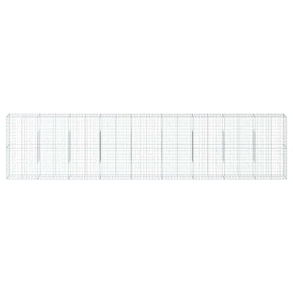 vidaXL Gabion Basket with Cover 900x50x200 cm Galvanised Iron
