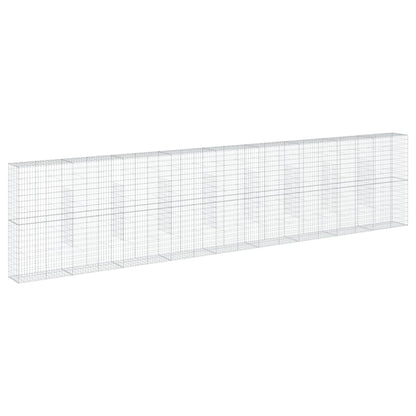 vidaXL Gabion Basket with Cover 900x50x200 cm Galvanised Iron