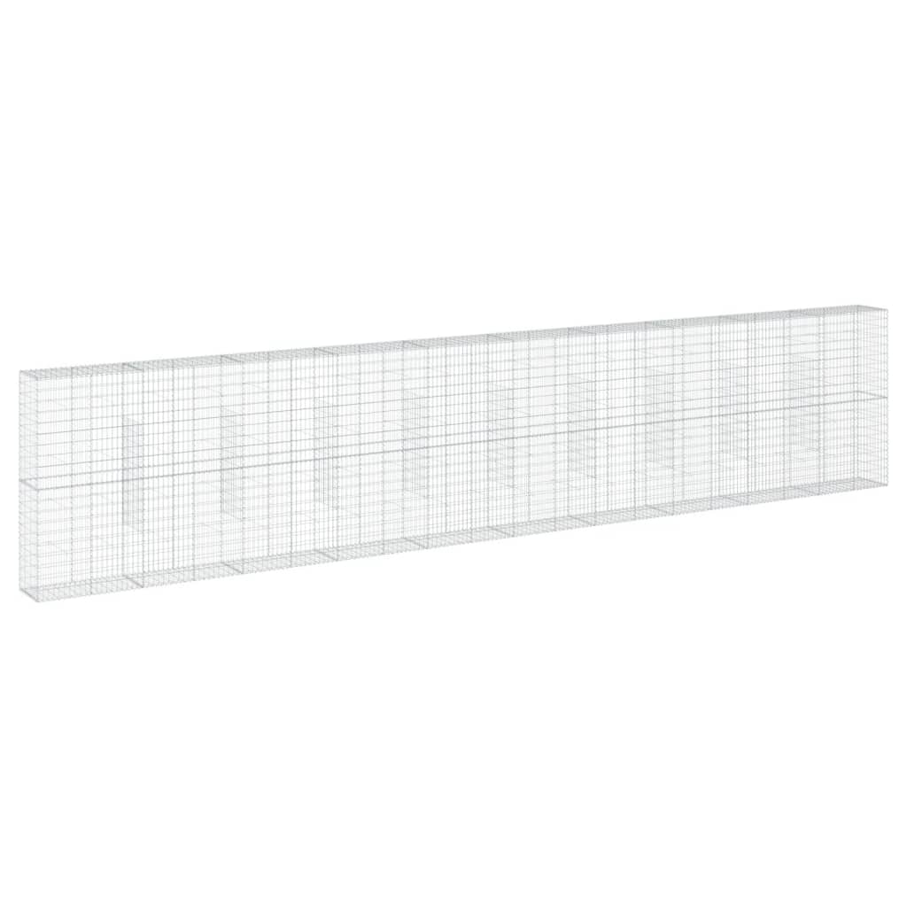 vidaXL Gabion Basket with Cover 1000x50x200 cm Galvanised Iron