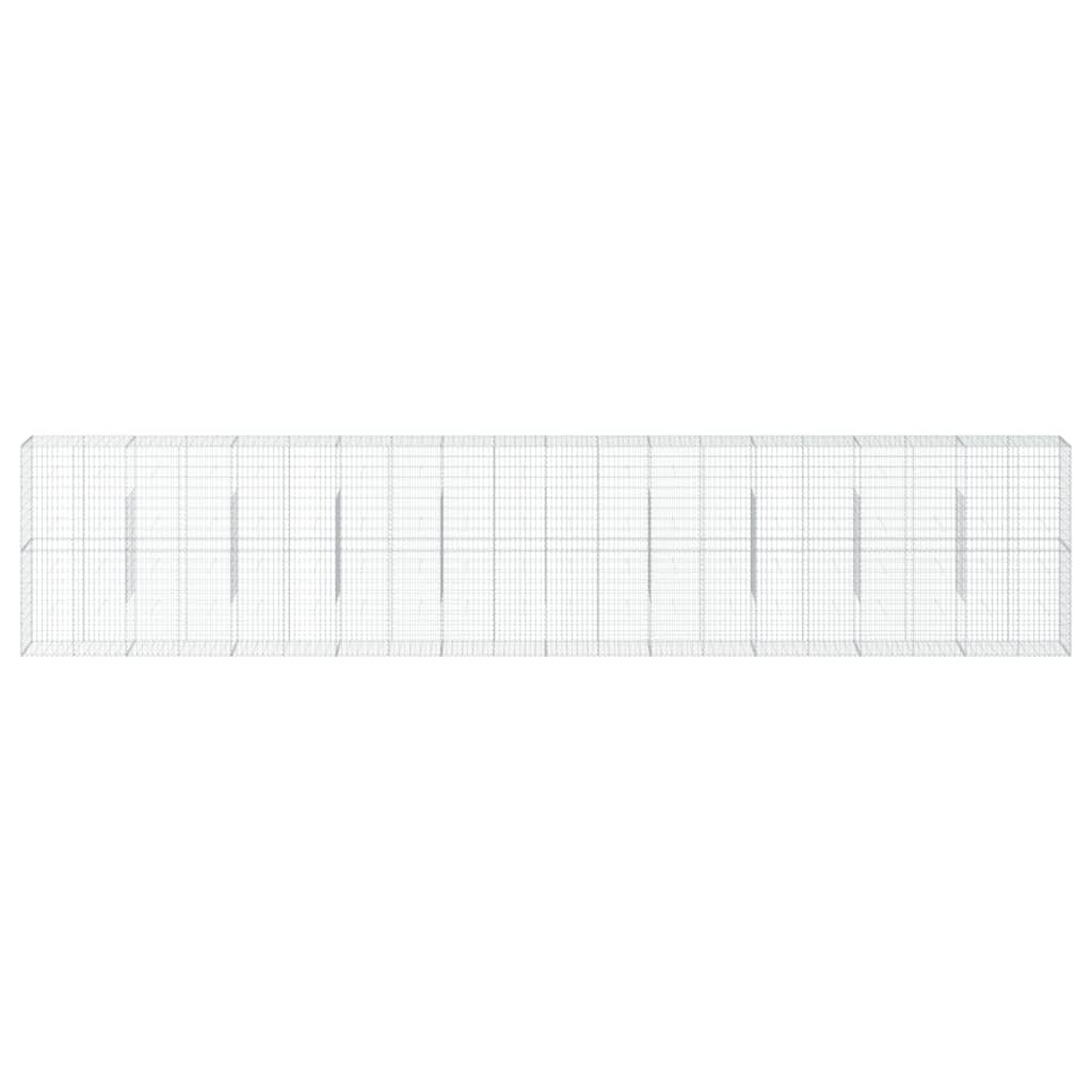 vidaXL Gabion Basket with Cover 1000x50x200 cm Galvanised Iron