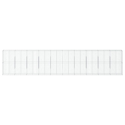 vidaXL Gabion Basket with Cover 1000x50x200 cm Galvanised Iron