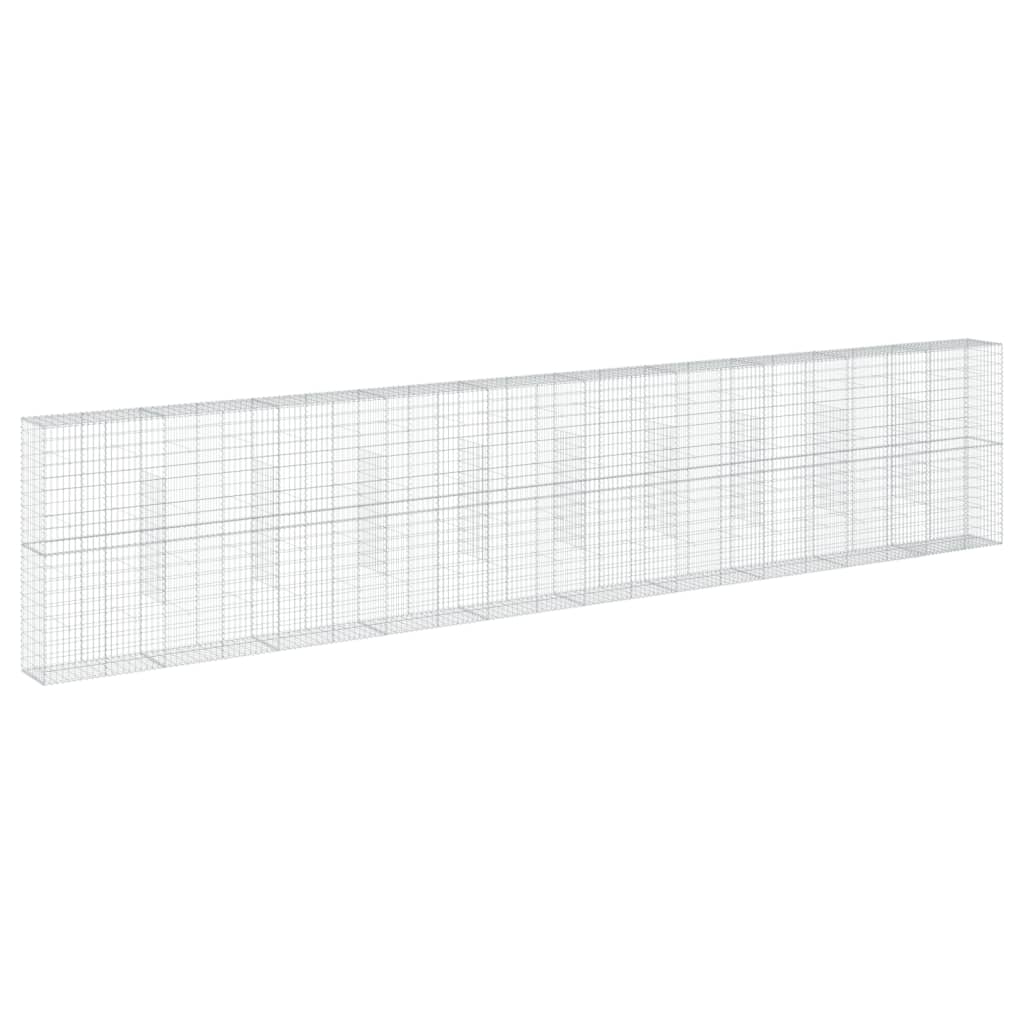 vidaXL Gabion Basket with Cover 1000x50x200 cm Galvanised Iron
