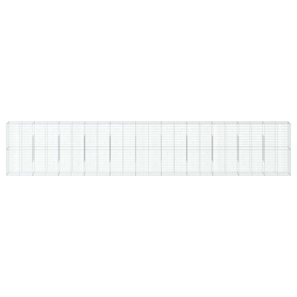 vidaXL Gabion Basket with Cover 1100x50x200 cm Galvanised Iron