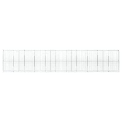 vidaXL Gabion Basket with Cover 1100x50x200 cm Galvanised Iron