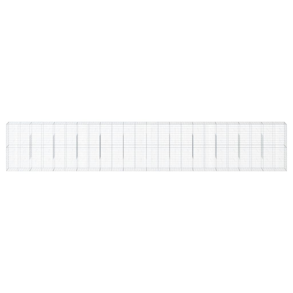 vidaXL Gabion Basket with Cover 1200x50x200 cm Galvanised Iron