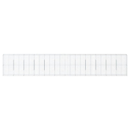 vidaXL Gabion Basket with Cover 1200x50x200 cm Galvanised Iron
