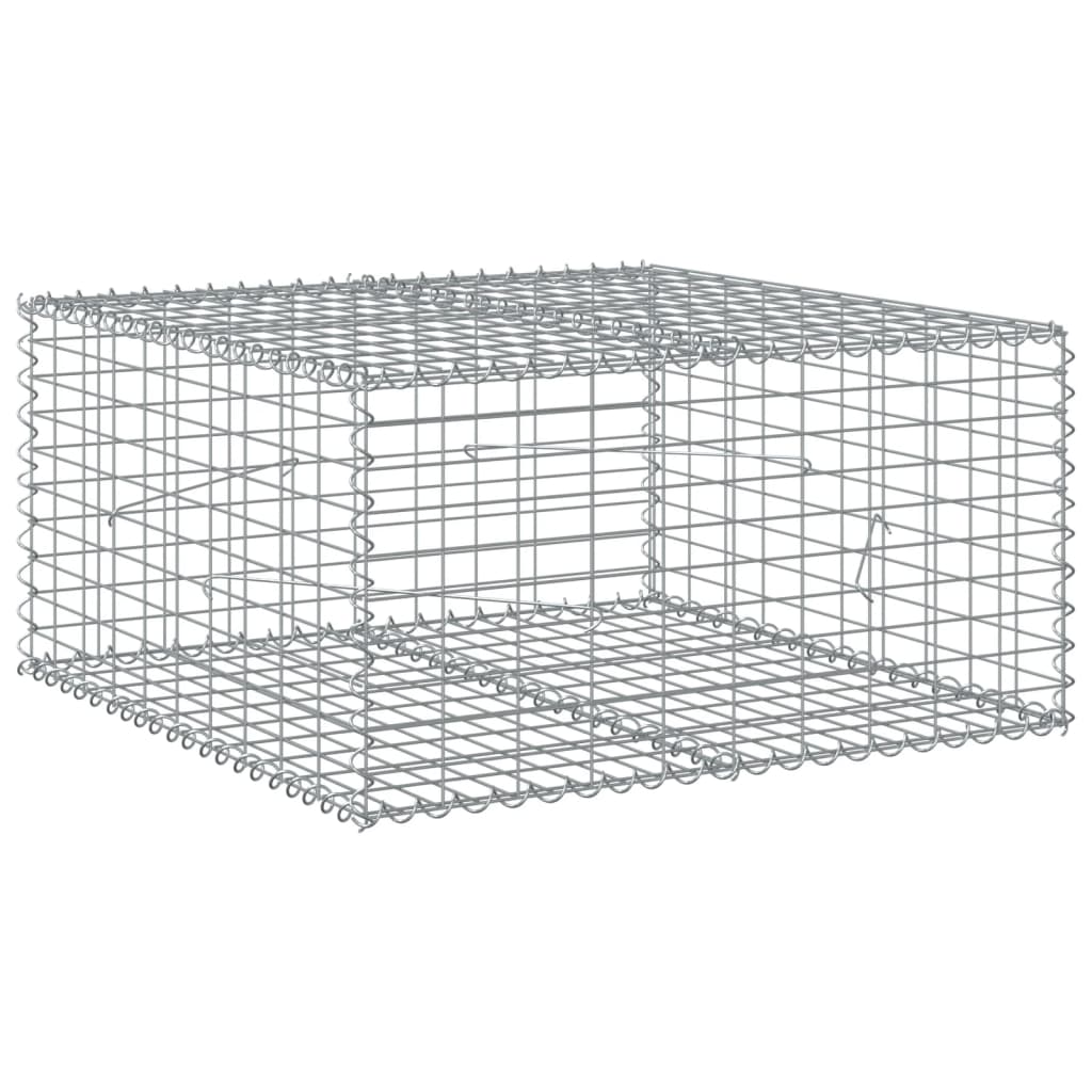 vidaXL Gabion Basket with Cover 100x100x50 cm Galvanised Iron