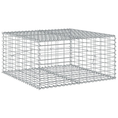 vidaXL Gabion Basket with Cover 100x100x50 cm Galvanised Iron