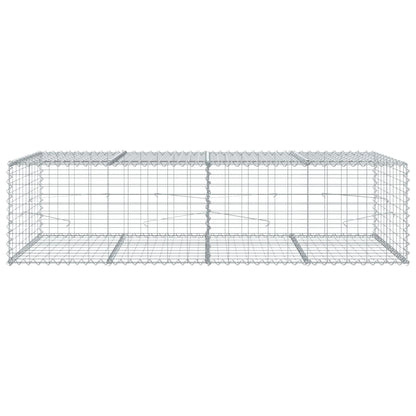 vidaXL Gabion Basket with Cover 200x100x50 cm Galvanised Iron