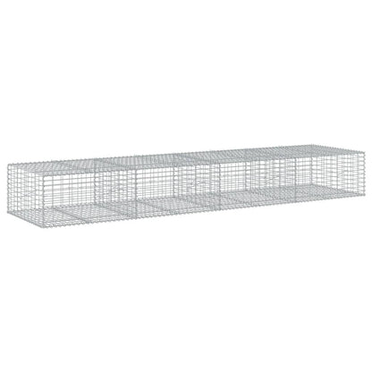vidaXL Gabion Basket with Cover 400x100x50 cm Galvanised Iron