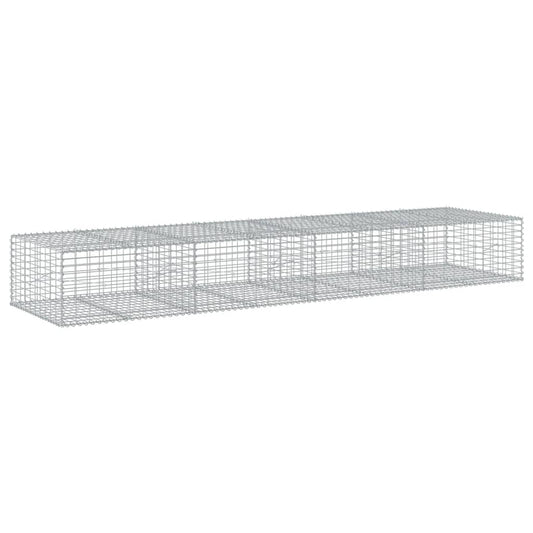 vidaXL Gabion Basket with Cover 400x100x50 cm Galvanised Iron