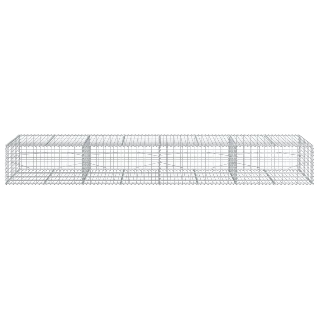 vidaXL Gabion Basket with Cover 400x100x50 cm Galvanised Iron