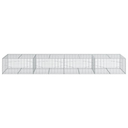 vidaXL Gabion Basket with Cover 400x100x50 cm Galvanised Iron