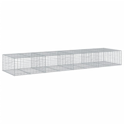vidaXL Gabion Basket with Cover 400x100x50 cm Galvanised Iron