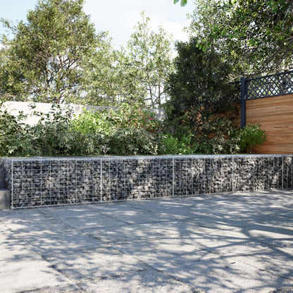 vidaXL Gabion Basket with Cover 400x100x50 cm Galvanised Iron