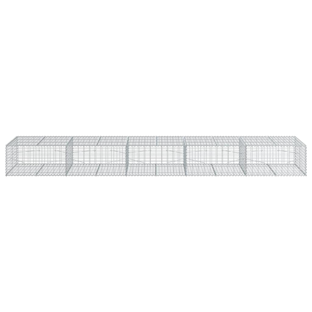 vidaXL Gabion Basket with Cover 500x100x50 cm Galvanised Iron